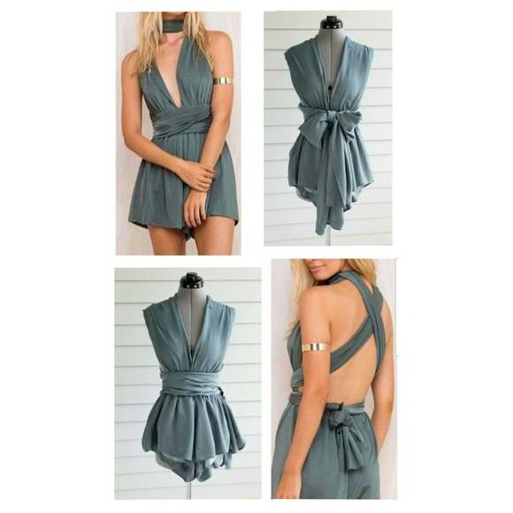 ONE WAY LF STORES "MULTI-LOOKS & STYLE" ONE-PIECE SHORTALLS SHORTS ROMPER $152 M - Picture 1 of 12
